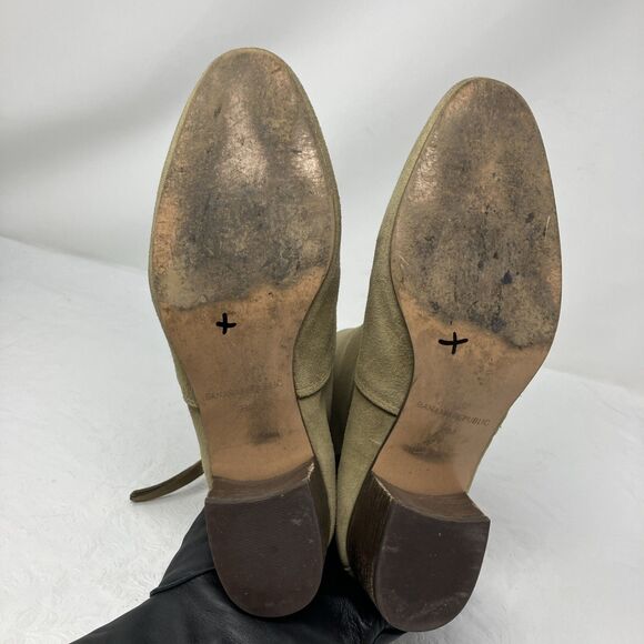 Banana Republic Bootie Boots Faux Suede Womens 7.5 M Taupe Beige Zip Ankle Vegan - Picture 3 of 12